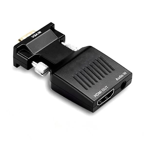 VGA til HDMI Adapter Konverter med Lyd, Kompatibel med Bærbar computer, Computer, Projektor, SD