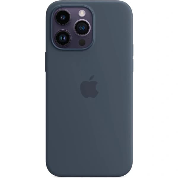 Apple Silicone Case for iPhone 14 Pro Max with MagSafe, Storm Blue, AB