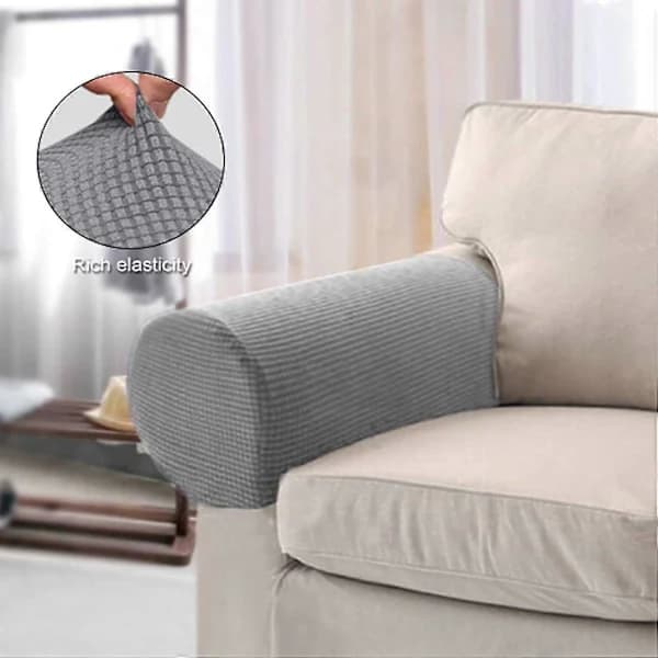 2 stk/sett Sofaarmlenstrekk for lenestoler, sofaer, sklisikre armlenstrekk for lenestoler, elastiske stolsofaovertrekk, SEB