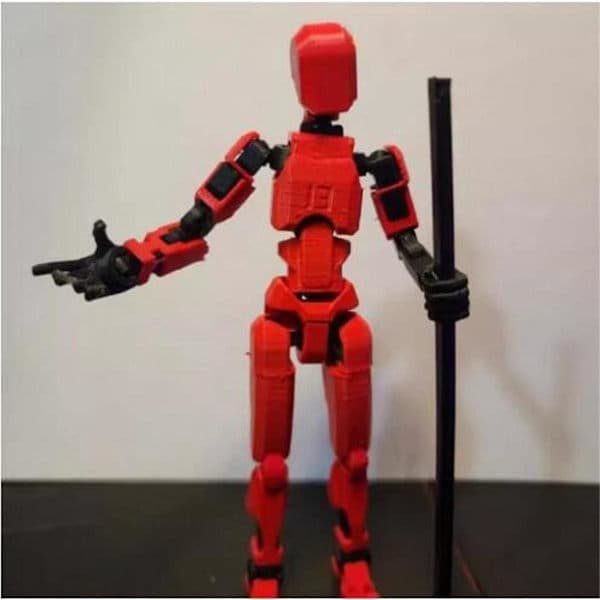 Robot Actionfigur, 3D-printet med full artikulasjon for Stop Motion Animasjon Rød, SD