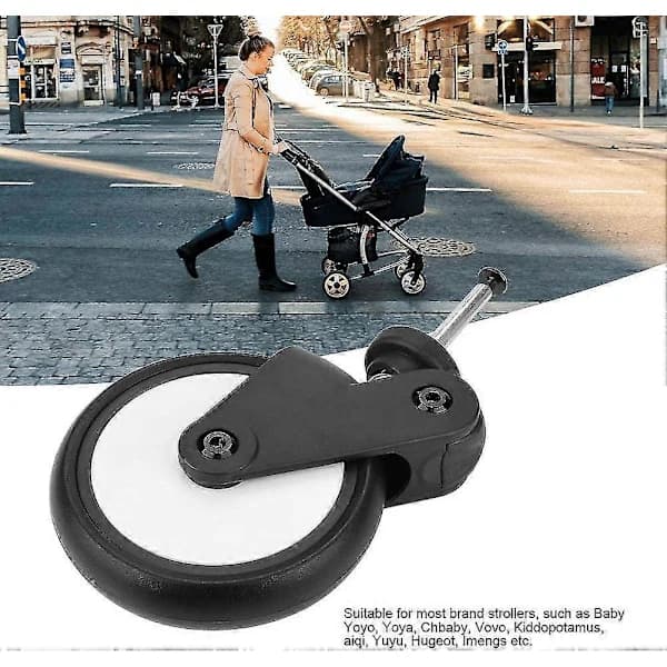 Rubber Replacement Wheels for Strollers Front/Rear Wheels Yoya Vovo Stroller Accessories (1 Pair Front),SEB