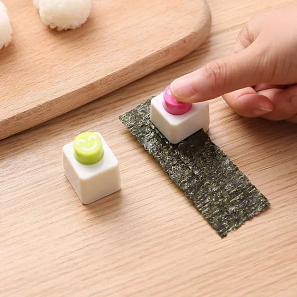 Gule risbolleformer for barn, søte DIY bamse-sushiformer, SD