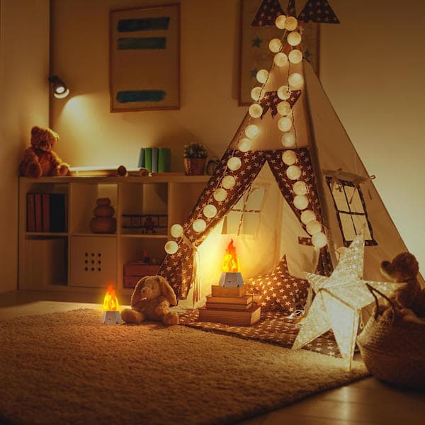 Simulated Flame Lamp, USB Rechargeable, 3-Mode LED Flame Light, Suitable for Outdoor Camping, Festive Table Decoration, SEB