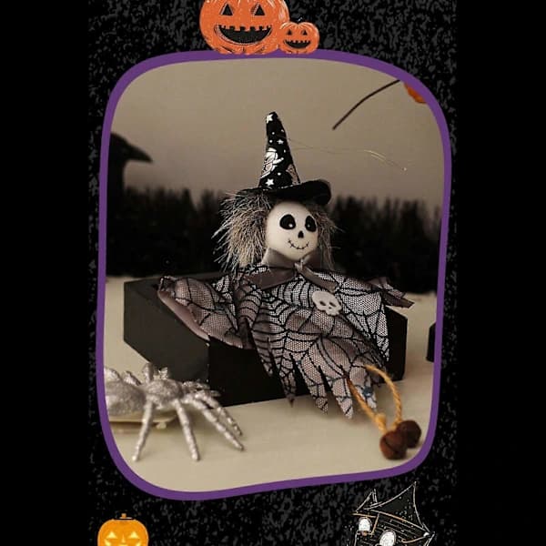 Pumpa Halloween Ornament - Spöke Häxa Design - 1:a,SD
