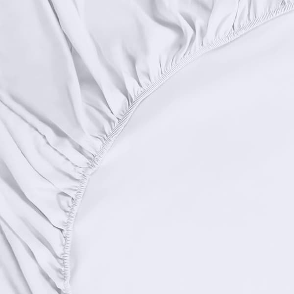 Bedding - Fitted Sheet - White, 180 x 200 cm - 30 cm Deep for Thick Mattress - Brushed Microfiber Polyester,TH