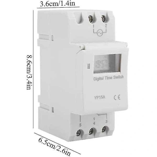 15A Programmerbar DIN-skinne-afbryder med digital LCD-programmerbar tidsrelæ (AC220V),SD