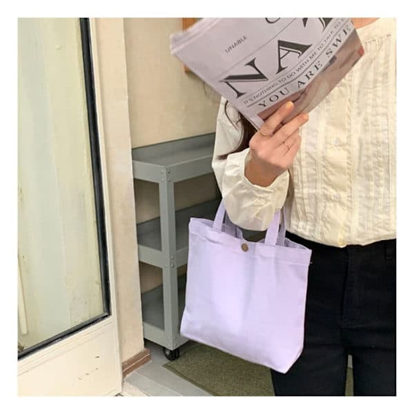 Mini Håndtaske Lærred Tote Taske SORT M sort M,SEB