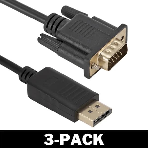 1,8 meter DisplayPort til VGA-kabel Sort 1-pak, SEB