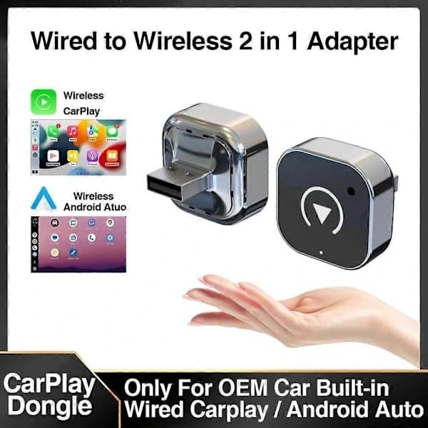 Ny trådlös CarPlay/Android Auto-adapter för Android iPhone Bilanslutningsbox Trådbunden till trådlös Smart AI Box USB, SD