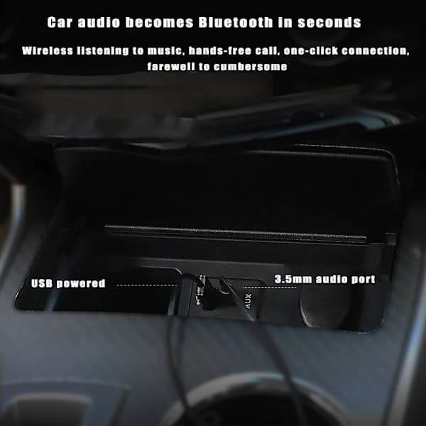 Bluetooth Aux-kabel for bil/Aux Bluetooth-adapter for bil Grå,SEB
