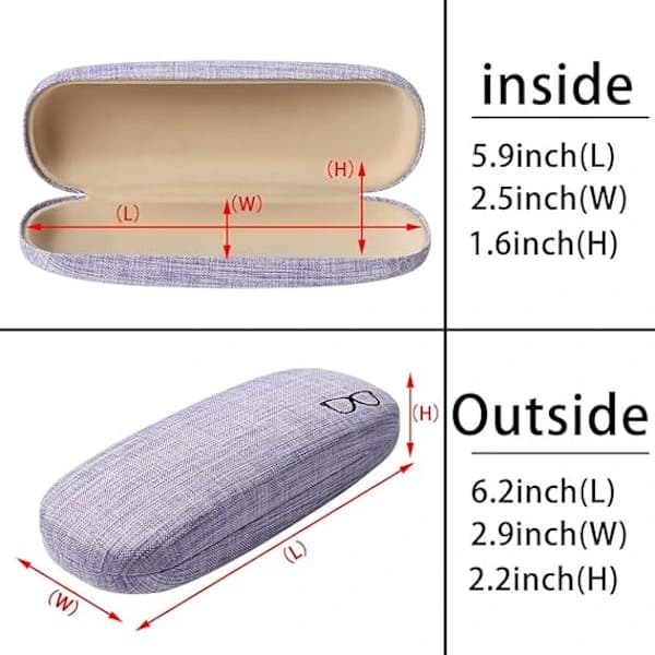 4-pack Hard Glasses Cases, Large Linen Fabric Sunglasses Case, Simple Eyeglass Protector, SEB