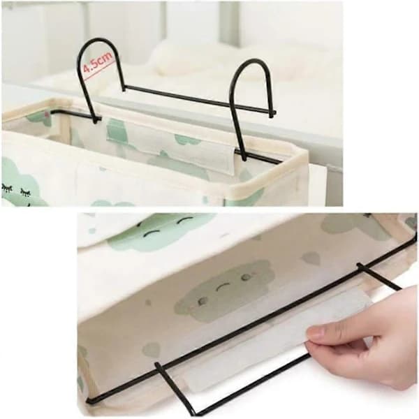 Hanging Storage Basket for Bed, Bedside Organizer Hanging Storage Bag with 3 Pockets, Suitable for Bunk Beds ,SEB
