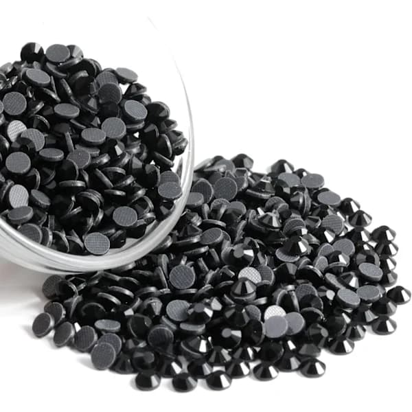 3000 stk. Sorte Hotfix Rhinestones Kompatible med Håndværk, SS16, 3,8-4,0 mm Sort SS16 Sort, SD