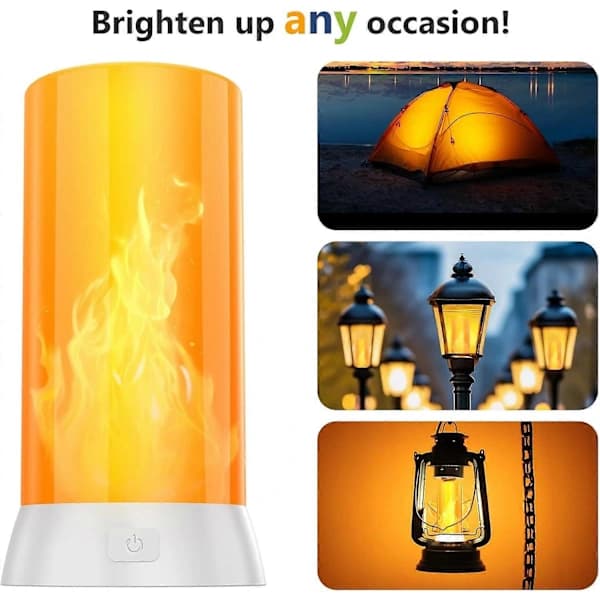 LED Flame Lamp, USB Rechargeable Flame Effect Lamp, Flame Lamp with Remote Control & Timer (FMY) 1PCS,SEB
