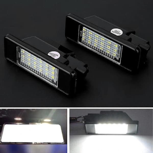 2 st LED-nummerskyltslampor för Citroen C2 C3 C4 C5 C6 DS3, SD