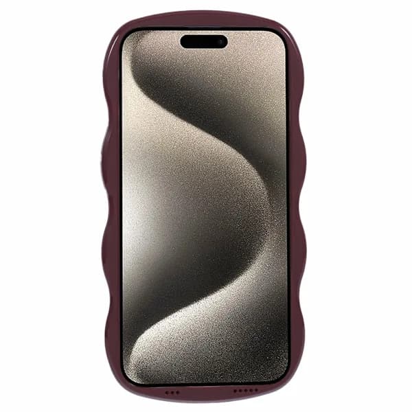 iPhone 15 Case with Wavy Texture, Burgundy, AB