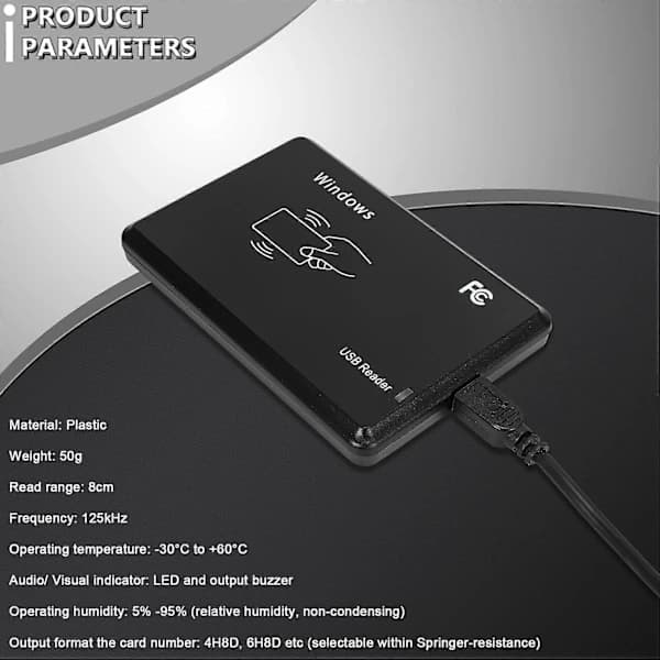 USB RFID Desktop ID-kortlæser Kontaktløs kortlæser sort, SD