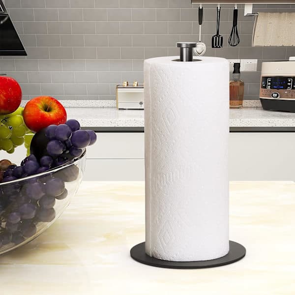 Taloupaperiteline työtasolle, musta keittiörullateline (musta), TH