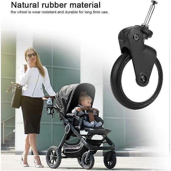 Rubber Replacement Wheels for Strollers Front/Rear Wheels Yoya Vovo Stroller Accessories (1 Pair Front),SEB