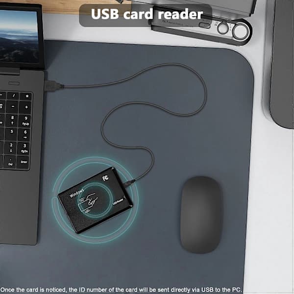 USB RFID Desktop ID-kortlæser Kontaktløs kortlæser sort, SD