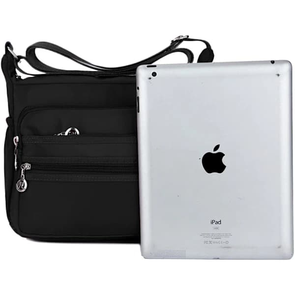 Nylon Oxford Messenger Bag (sort), afslappet lærred til kvinder, SD