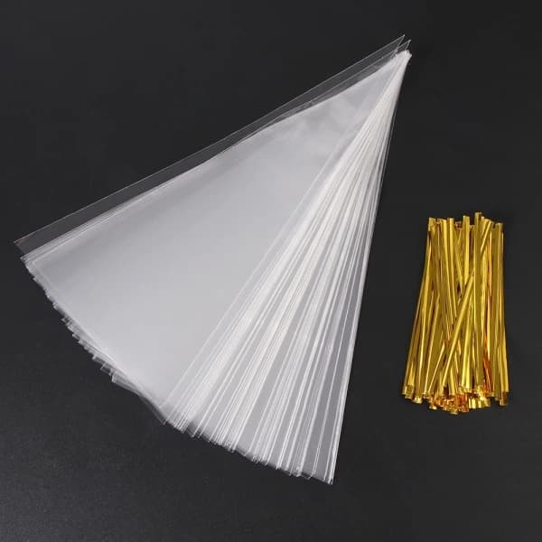 100-pack cellofanstrutar/påsar - transparenta, SD