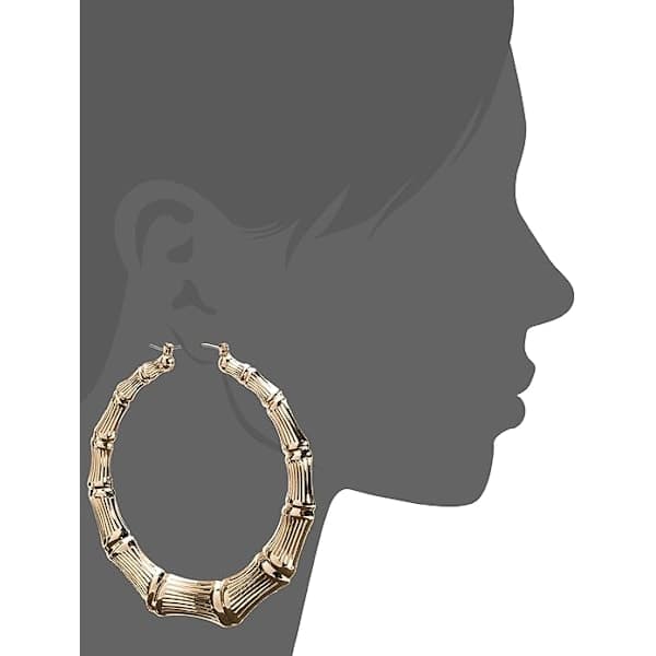 Metallringer Bambu Hoop Øredobber for Kvinner, Gull, One Size,SD