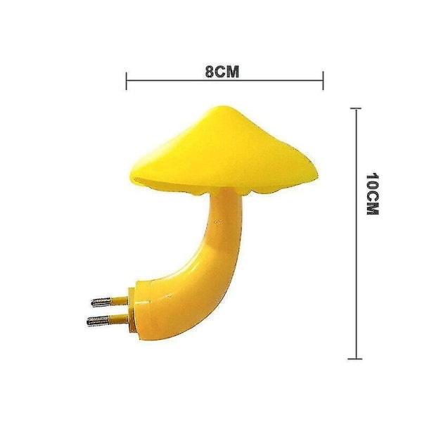 2x LED Night Light Mushroom Wall Socket EU Plug Warm White Light Control, SEB