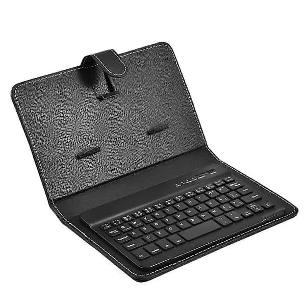 Bluetooth Mini Wireless Keyboard with PU Leather Case for Smartphone Tablet 4.5 Inch - 6.8 Inch Rec,SEB