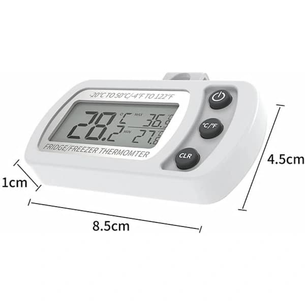 Køleskabstermometer, termometer med krog, maks./min.-registrering, SD