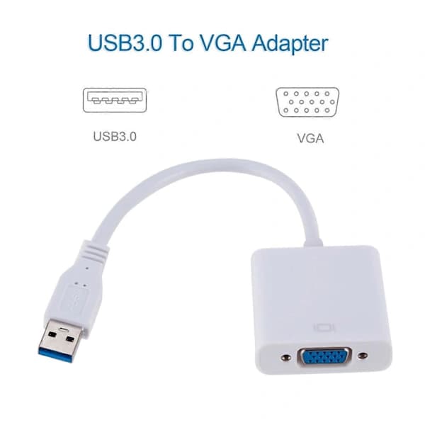 USB3.0 til VGA-adapter USB til VGA Eksternt Grafikkort VGA-konverter - Sort, SEB