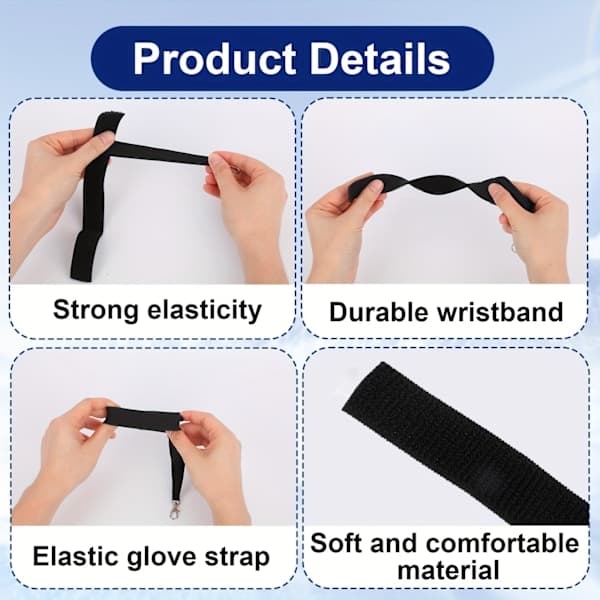 Pair Ski Gloves Safety Belts Elastic Pull Straps Keychains Durable Hands Free 2-piece glove leash,SEB
