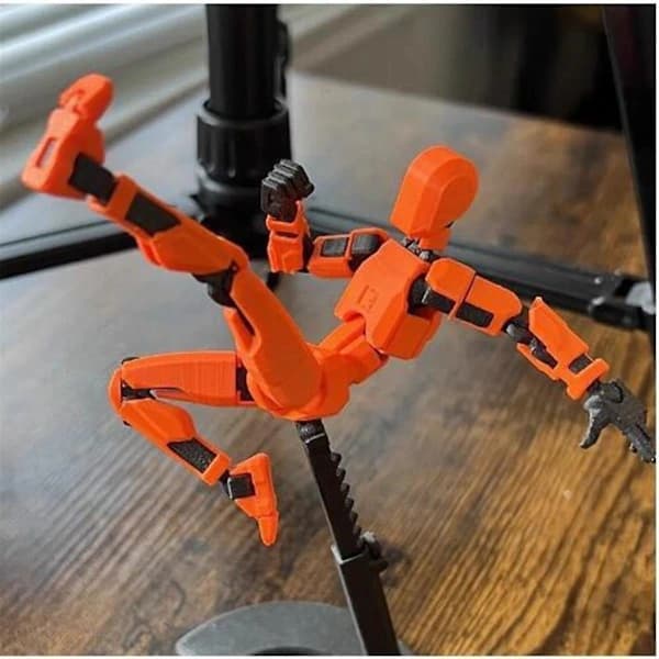 Robot Actionfigur, 3D-printet med full artikulasjon for Stop Motion Animasjon Rød, SD