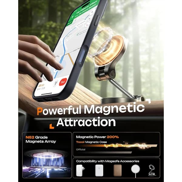 Magnetisk deksel til iPhone 17 Pro Max 6,9 tommer, kompatibel med MagSafe (svart) iPhone 17 Pro Max,TH