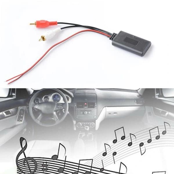 2 st Bil Trådlös Bluetooth-modul Musikadapter RCA Aux Ljudkabel Universal 2rca Interface Bluetooth-adapter 5-12v,SD