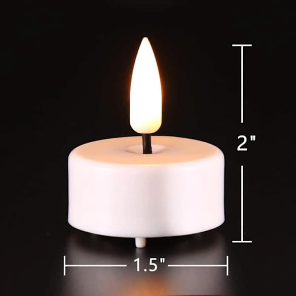 Flimrende LED-telys med timer, 12-pakning hvite batterilys for hjemmeinnredning