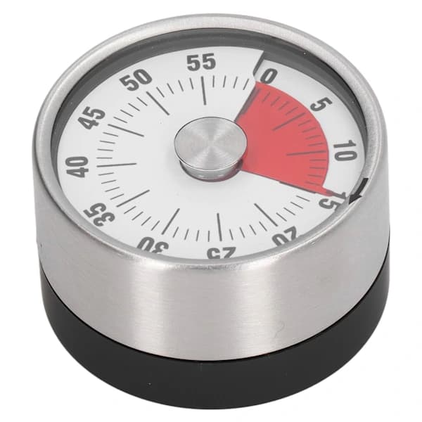 Magnetisk timer i rustfrit stål med magnetisk design, 70 db alarm, høj præcision, visuel timer til køkkenstyring, hvid, SEB
