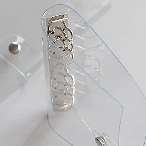 Clear Soft PVC Ring Binder, 6-Hole Ring Binder, Waterproof Loose-Leaf Binder with Transparent Ruler, Refillable A5 Binder A5,SD