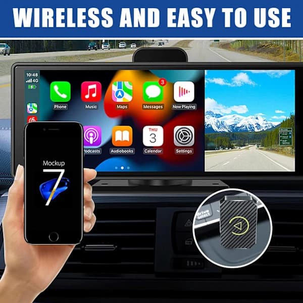 Trådløs Carplay Adapter, 2025 Opgradering 2 i 1 Smart Car Box Konverterer Kablet til Trådløs til Android Auto, TH