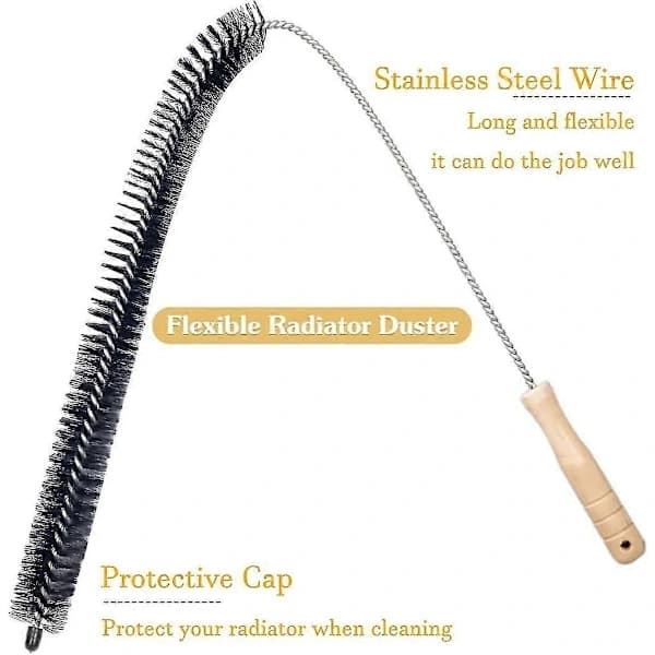 2 pcs Element Brush Flexible Radiator Duster with Wooden Handle (73cm), SEB