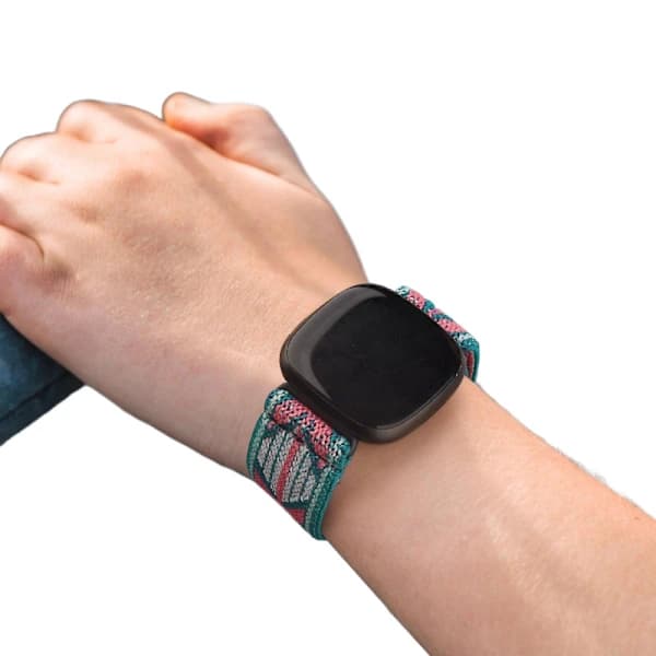 Elastisk vævet løkke-spænde til Fitbit Versa 1/2 Versa Lite-armbånd, justerbart nylon sportsurrem til Fitbit Sen,SD