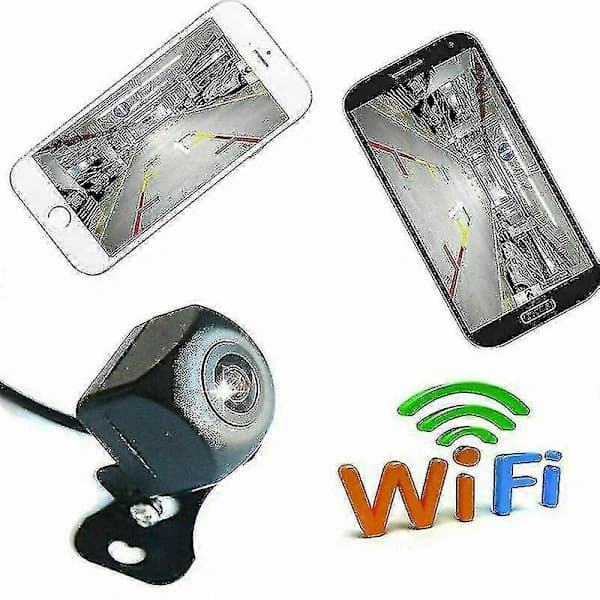 Wifi Trådløst Bil Bakkamera, Bilkamera 1080p HD Bakkamera til iPhone Android, SD