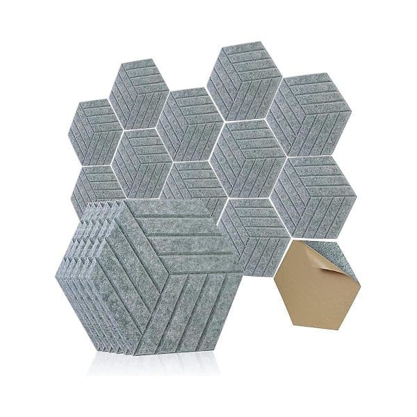 Ljudisoleringspaneler Hexagon Självhäftande, 12 st Akustikpanel, Ljuddämpande panel för studio av, SD