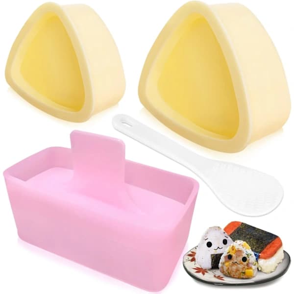 Onigiri Form, 3-pack Risform Musubi Maker Kit, Musubi Pressform, Klassisk Triangel Risbollsform Sushi Mol(B74)