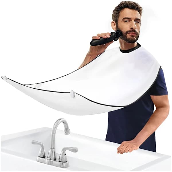 Rakförkläde för skägg, skäggformningsförkläde med sugproppar, nylon, perfekt för skäggtrimning, perfekt present, TH