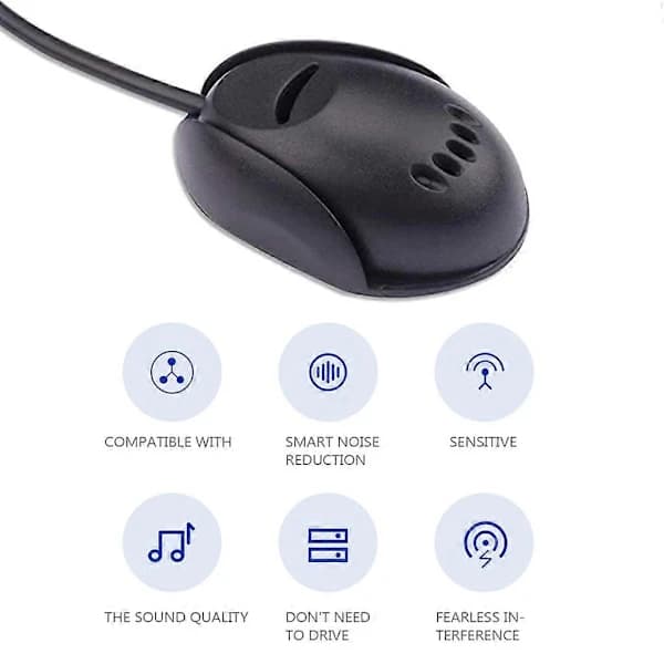 Bil Mikrofon Mini 3,5 mm Kablet Mikrofon til Bil Stereo Lyd GPS Håndfri, SD