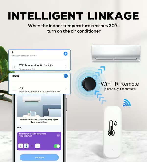 4-pack Smart WiFi Termometer Hygrometer - Trådlös temperatur- och fuktsensor med app-notiser