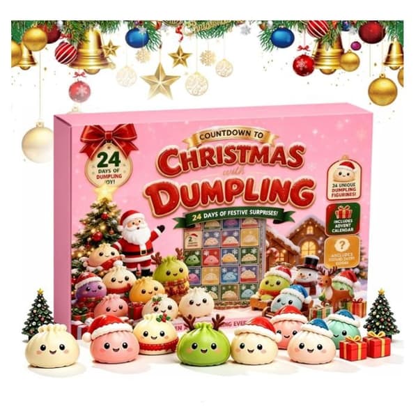 2026 Jul Squishy Adventskalender, Squishy Dumpling Fidget Julnedräkningskalender, 24 Sensoriska Leksaker