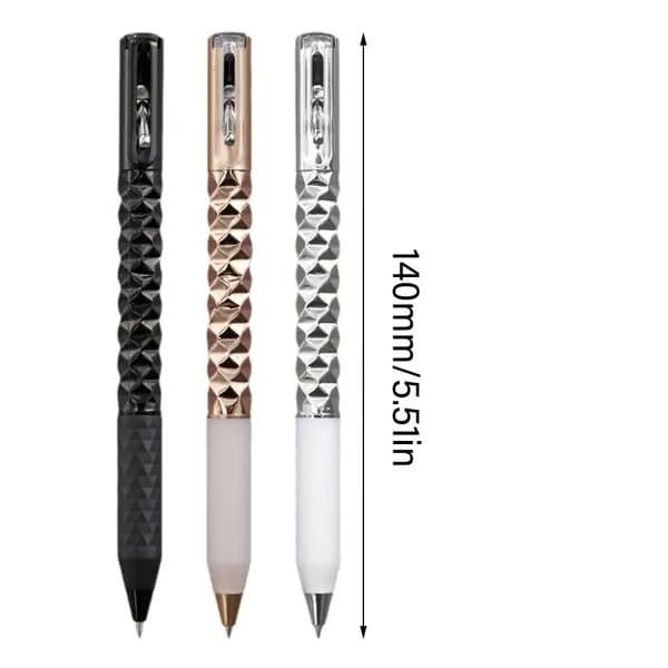2-pack geometrisk deformationsgelpenna i metall, stressavlastande och intressant formad penna Silver