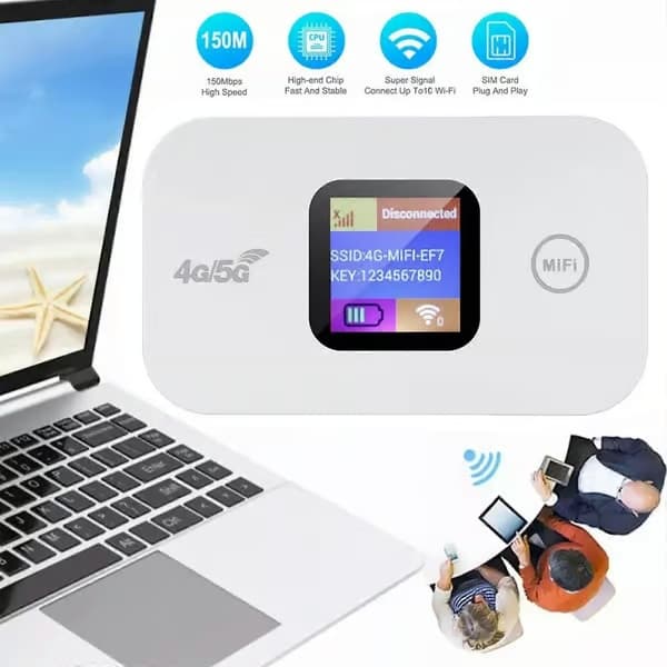 Bärbar Olåst 4G LTE Trådlös WiFi Router Mobilt Bredband LCD MIFI Hotspot